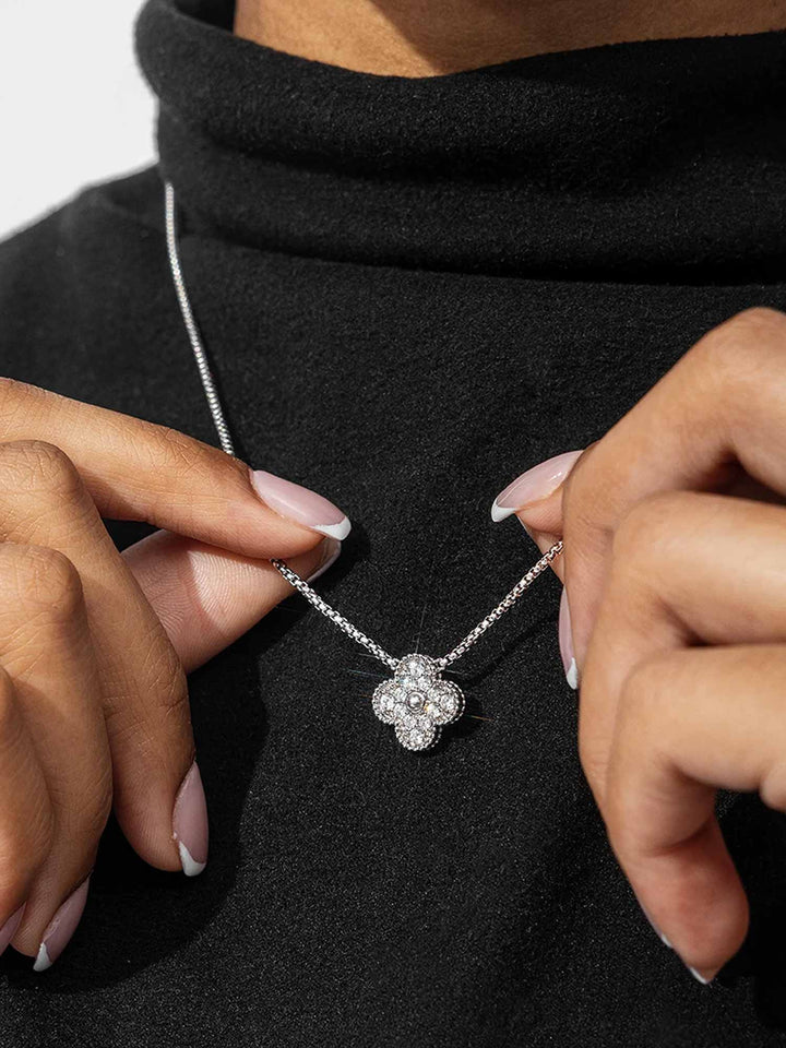 S925 Moissanite Four Leaf Clover Chain