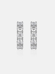 Moissanite Single Row Hoop Earrings-5CT Total