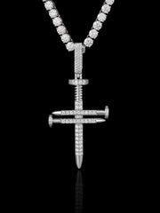 Moissanite Nail Cross Pendant