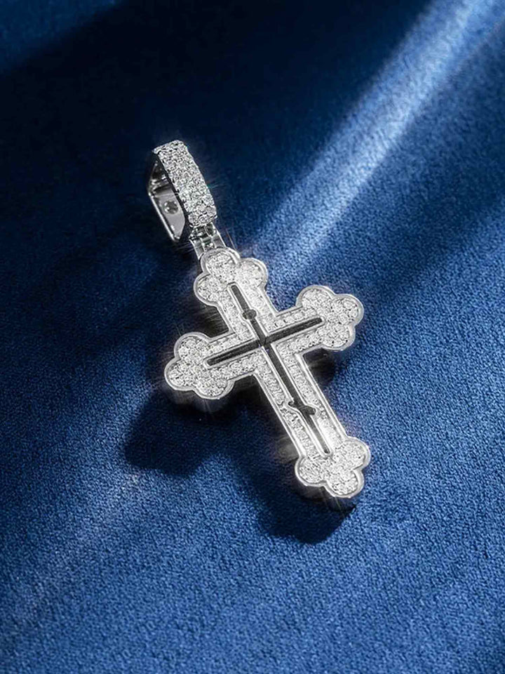 S925 moissanite Micro Cross Pendant