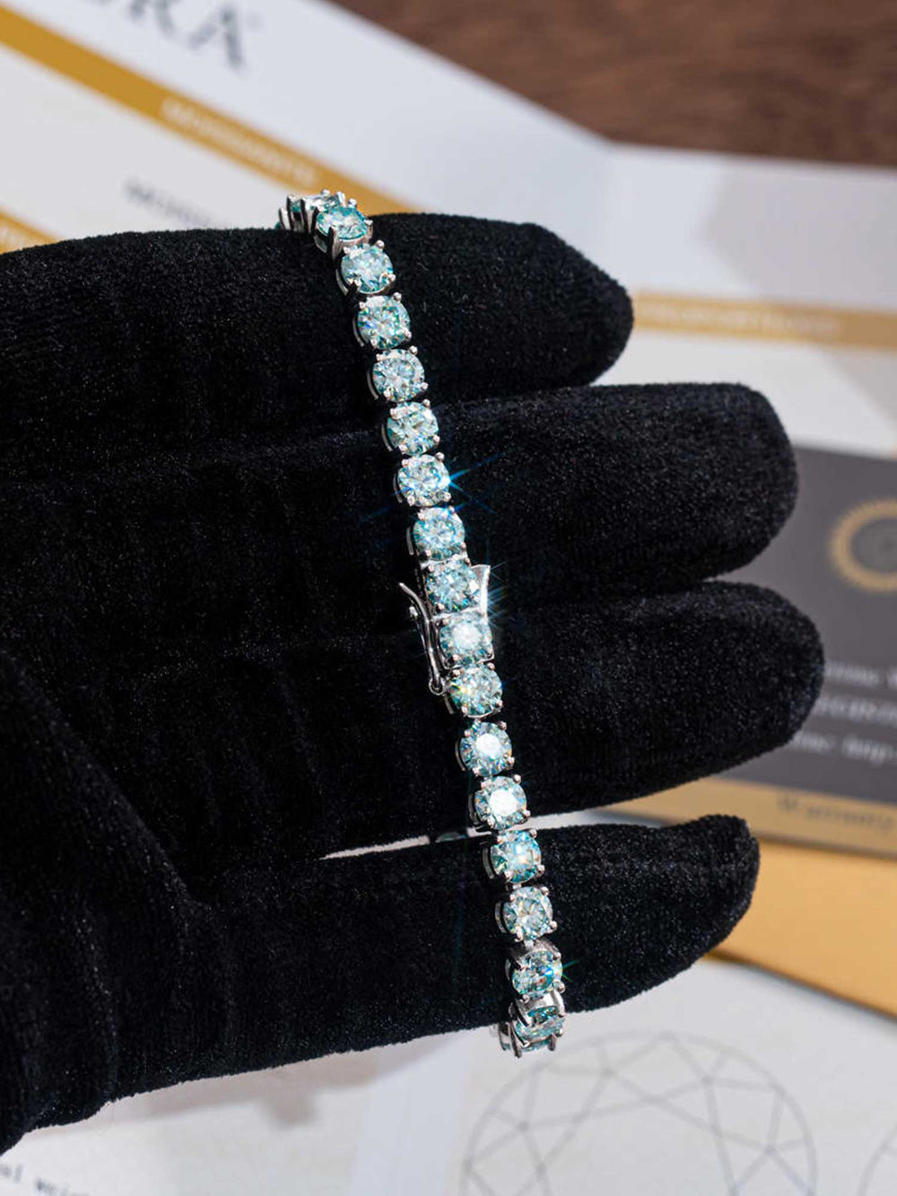 Rare Blue Moissanite Tennis Bracelet