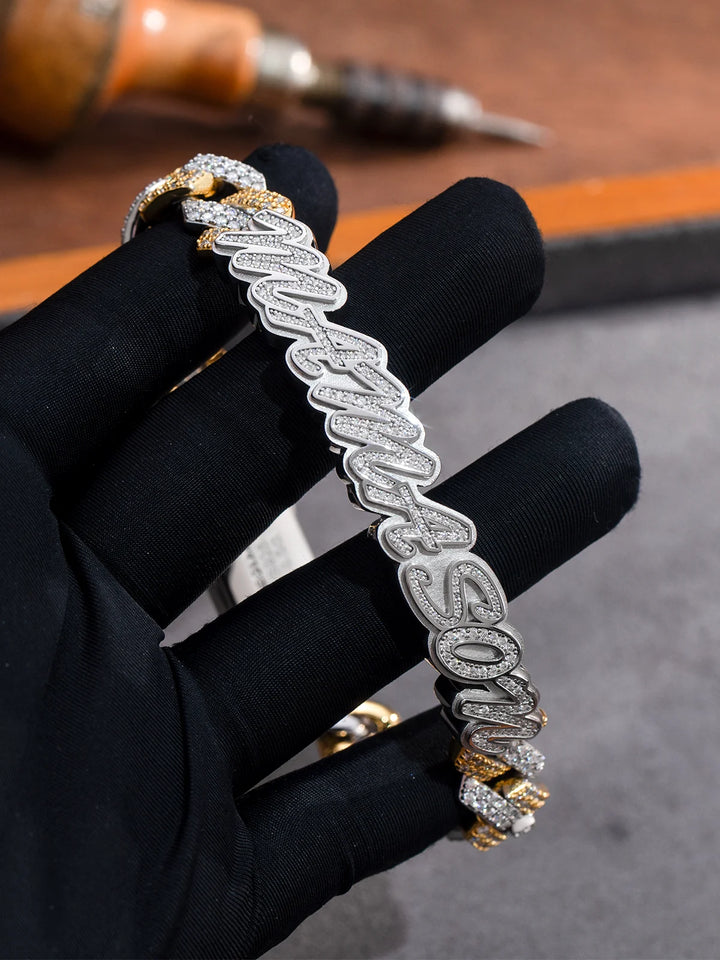 Custom Letters Prong Cuban Bracelet