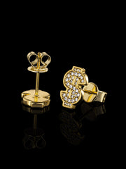 S925 Dollar Sign Stud Earrings