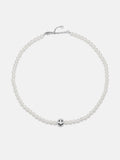 S925 Moissanite Double Sided Smiley & Sad Face Pearl Chain