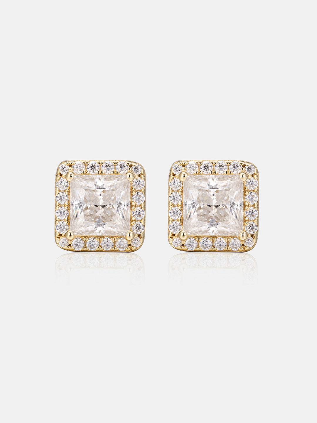 Custom S925 Princess Cut Stud Earrings