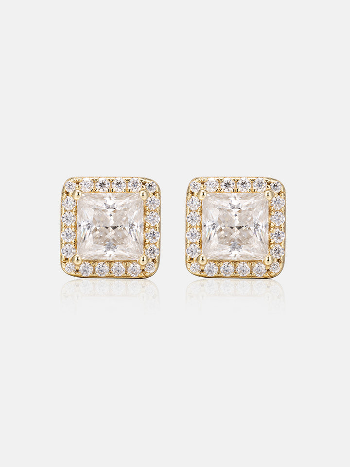 Custom S925 Princess Cut Stud Earrings