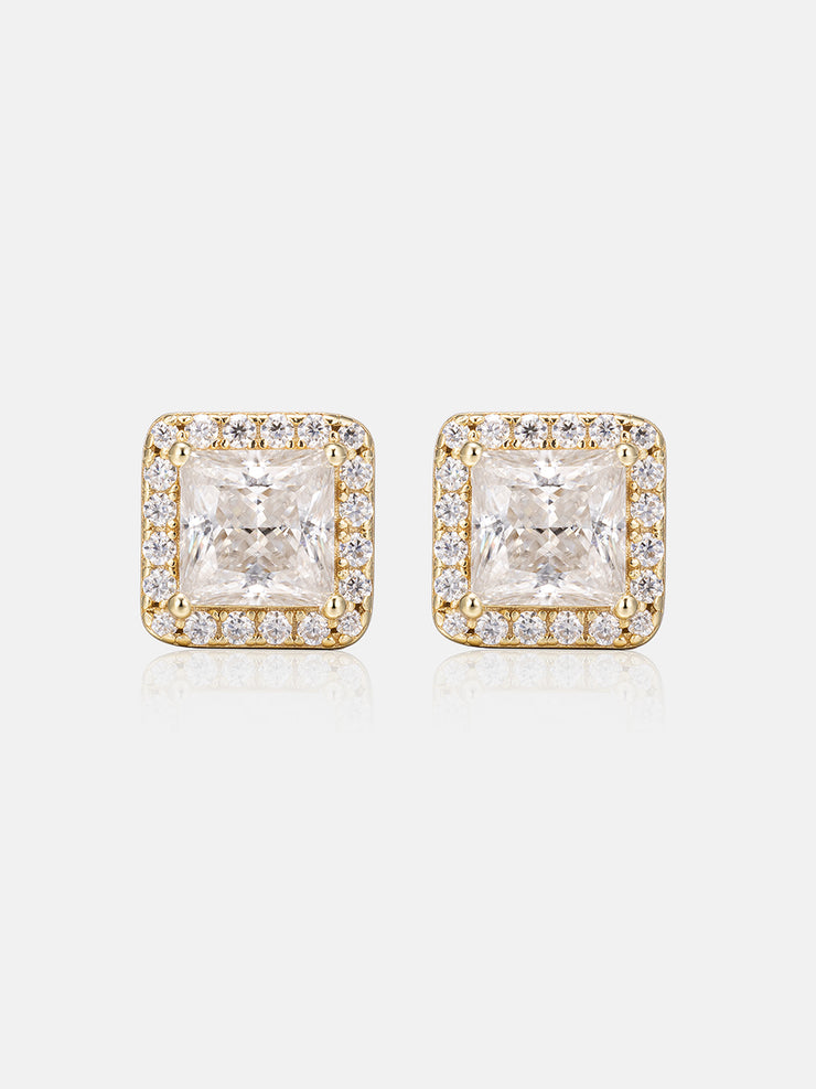 Custom S925 Princess Cut Stud Earrings