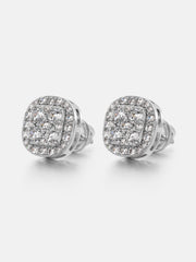 Double-layer Full Iced Moissanite Square Earrings