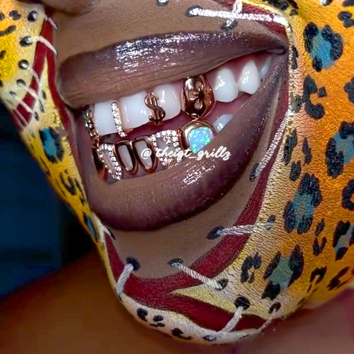 Open Face Pink Charm Grillz