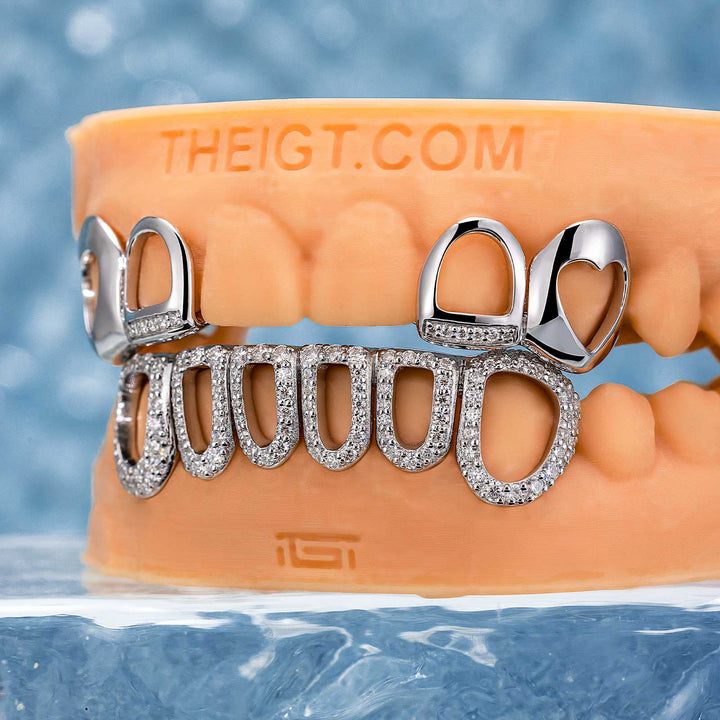 Top 4 Heart Style W Bottom 6 Grillz