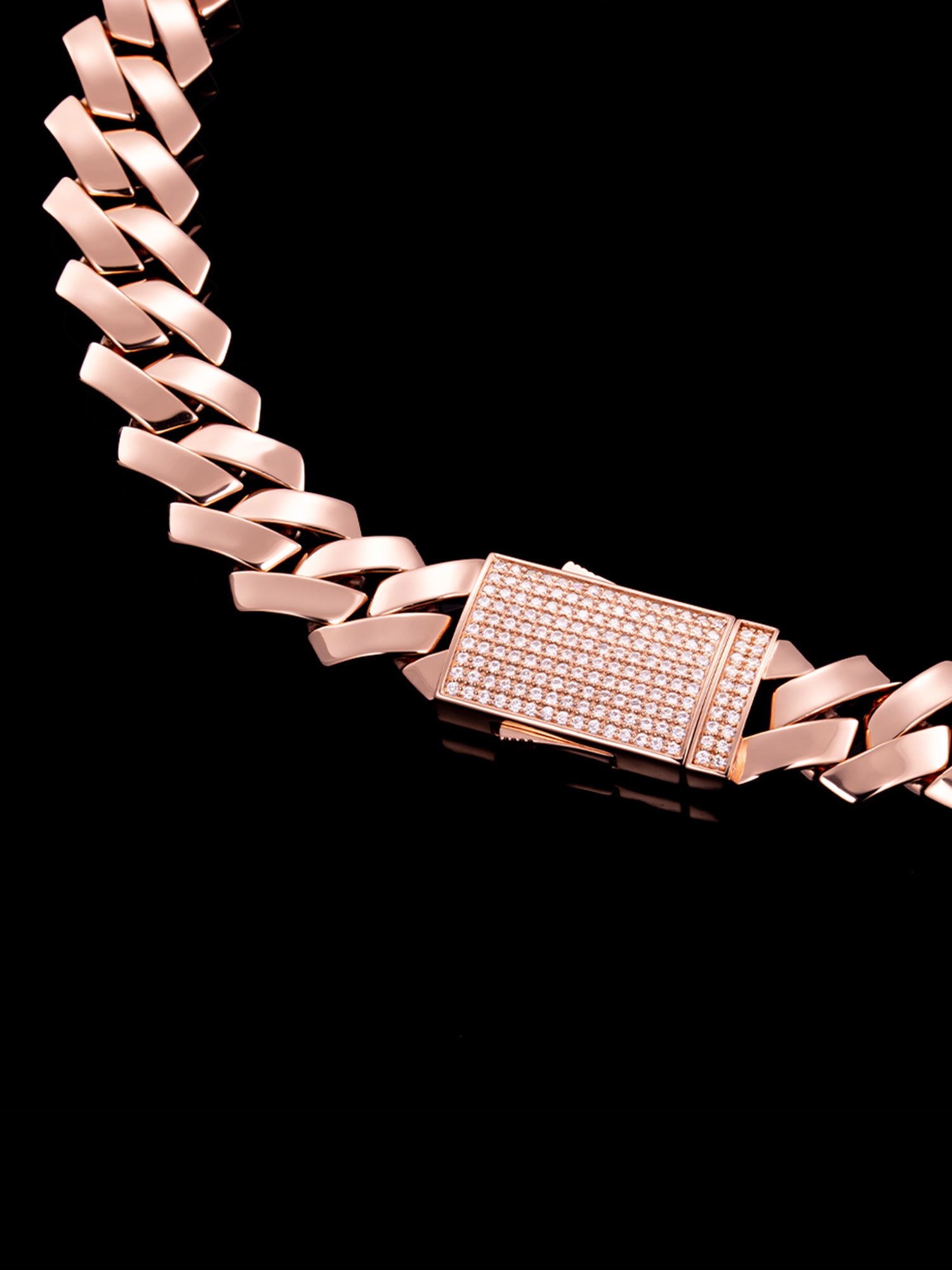 Made To Order 20mm Plain Prong Link Chain with Iced Clasp