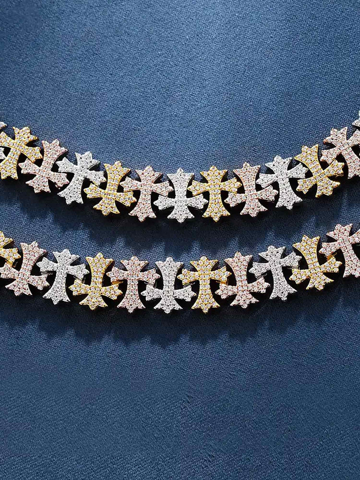Made to Order 12mm Moissanite Fleuree Cross Bracelet