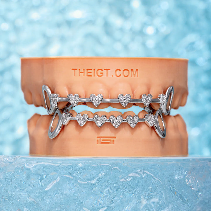 Iced Heart Brace Style Grillz
