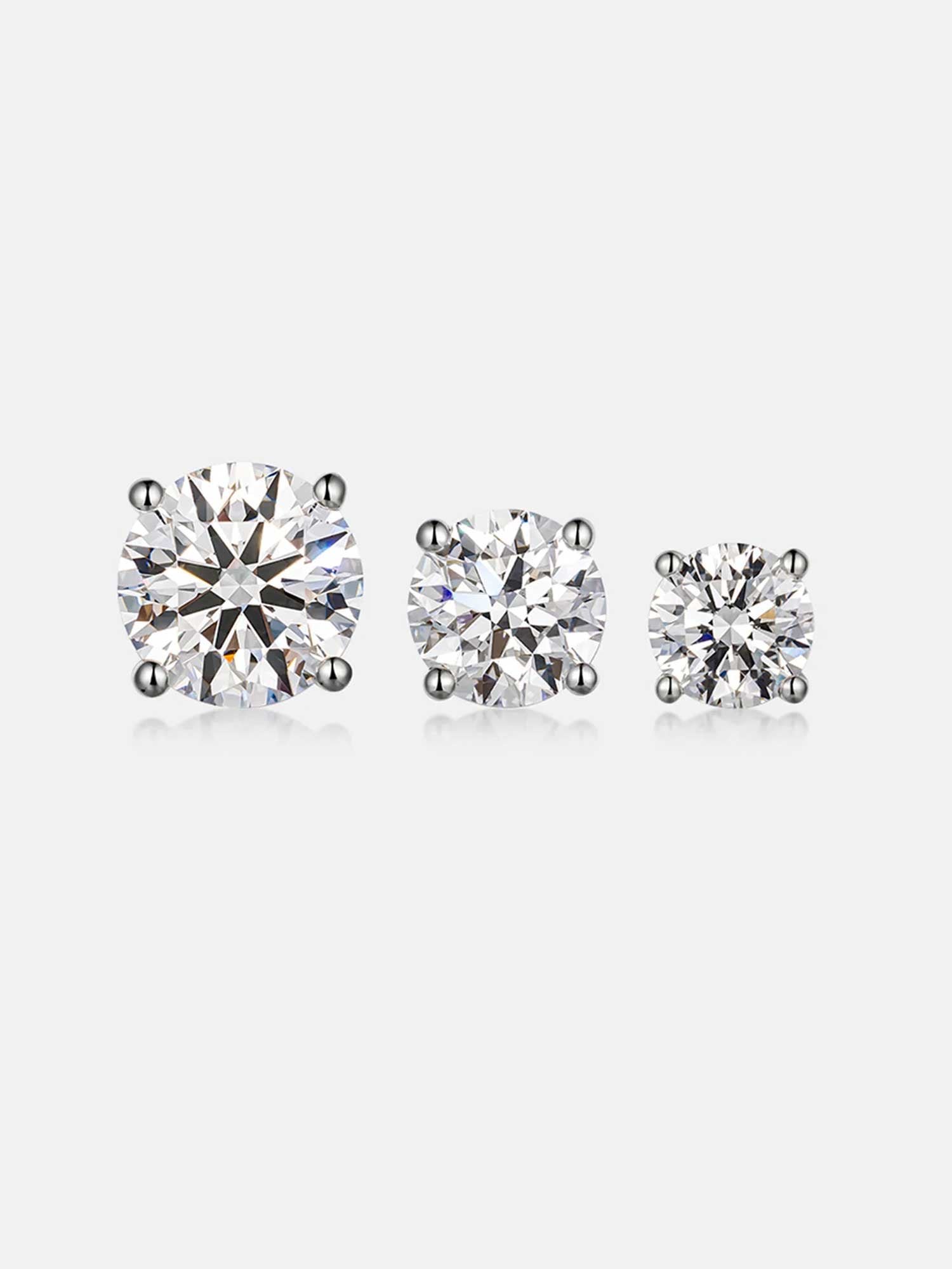 18K Solid Gold Four Prong Lab Diamond Earring