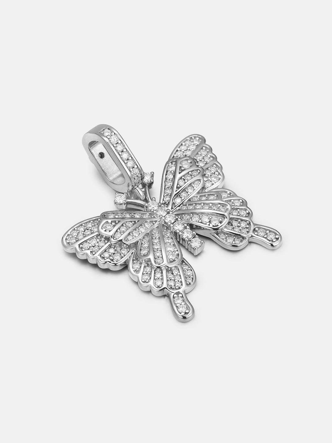 925 Sterling Silver Moissanite Layered Butterfly Pendant