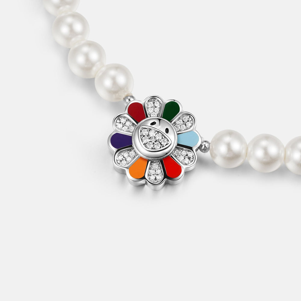 S925 Moissanite Sunflower Pearl Bracelet