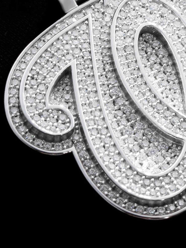 Custom W Initial Moissanite Pendant