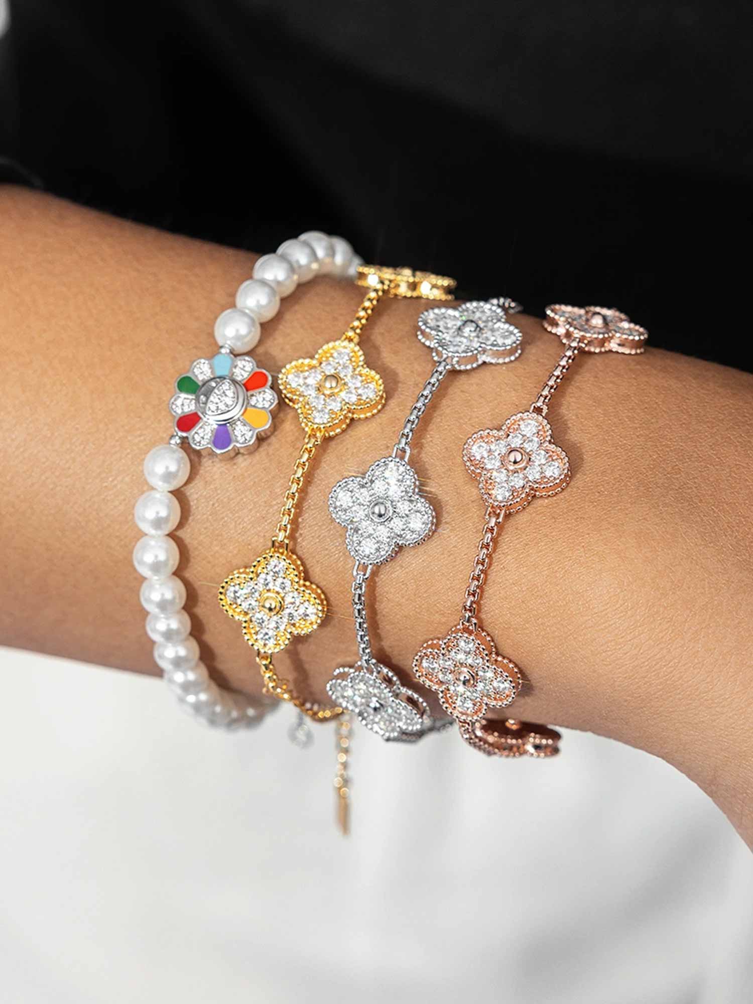 S925 Moissanite Four Leaf Clover Bracelet – ICEGIANT