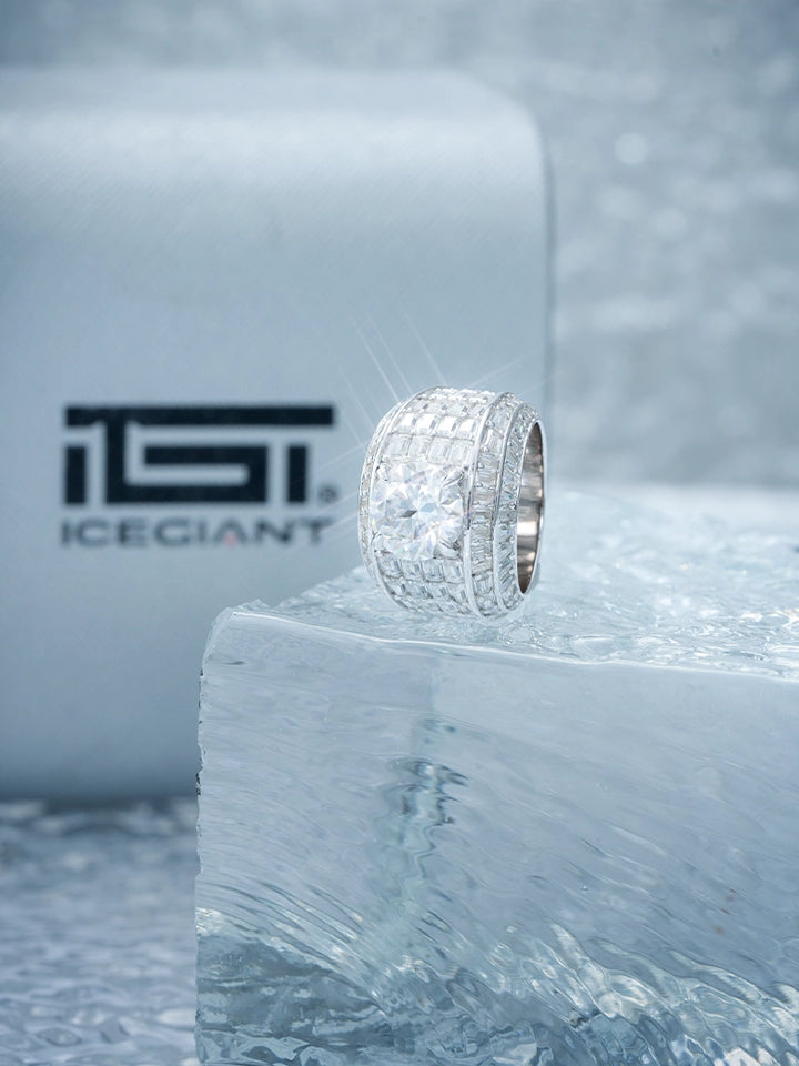 Custom 4CT Moissanite & Baguette Cut Ring