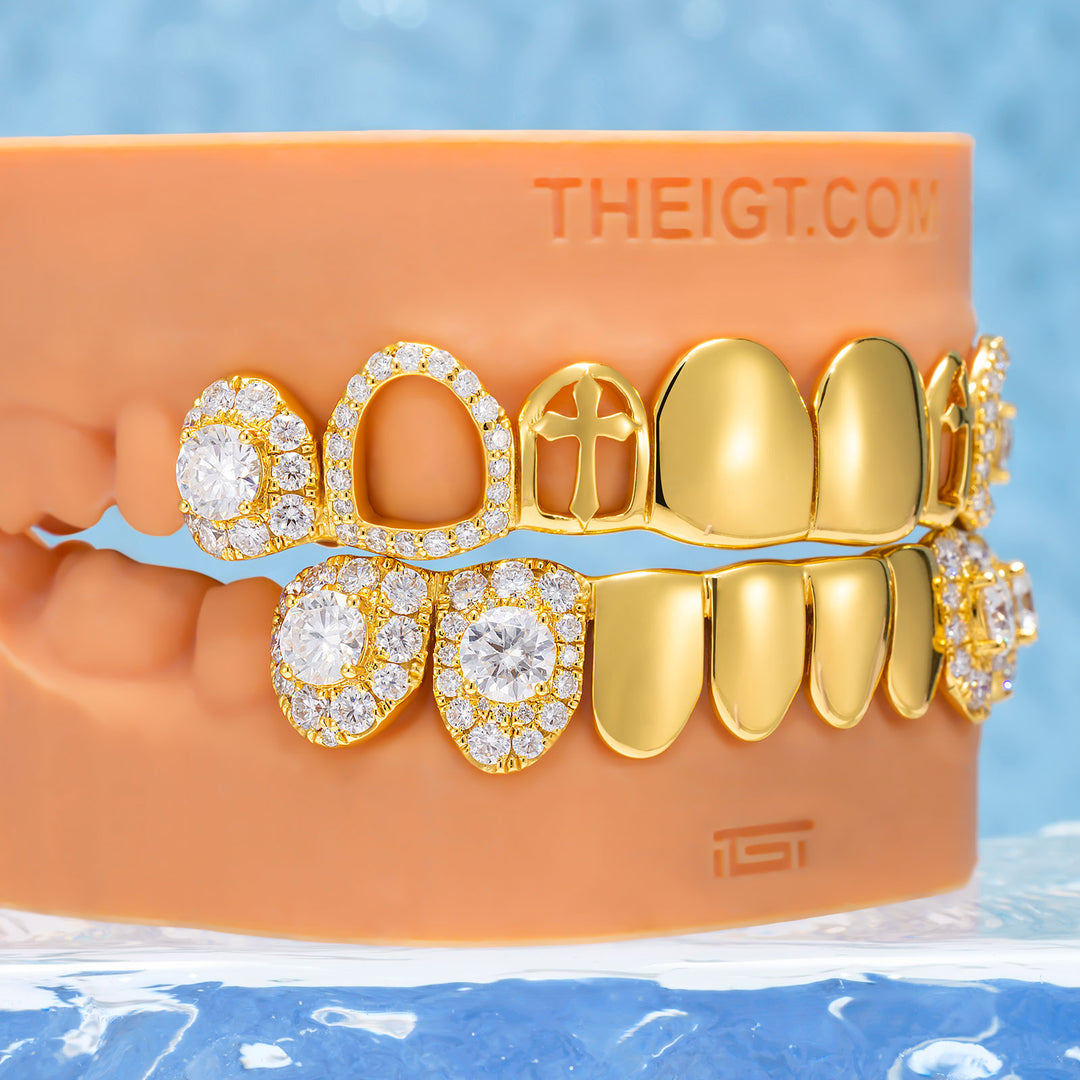 Polish Gold With Cross Grillz