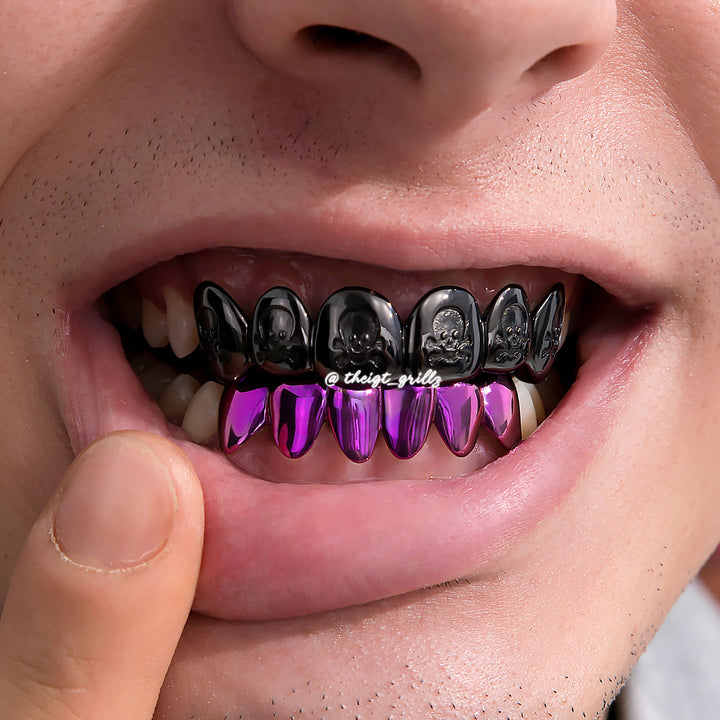 Death Row Skull & Purple Titanium Grillz