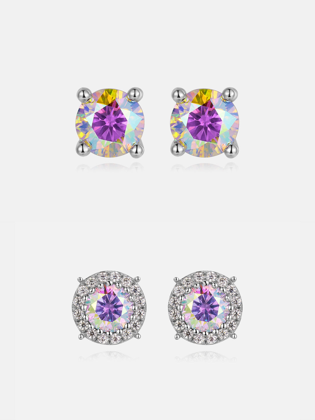 $139 Get Two Pairs Of Rainbow Moissanite Earrings