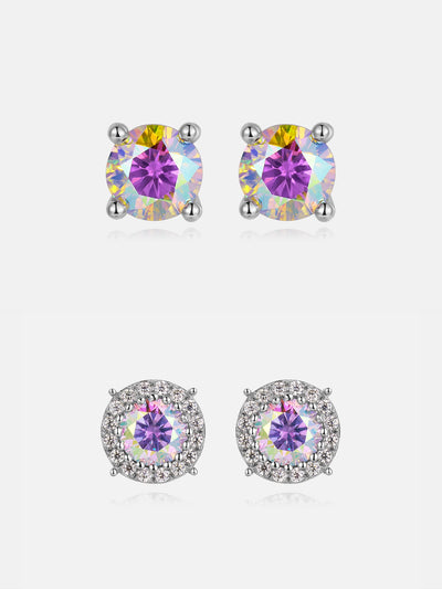 $139 Get Two Pairs Of Rainbow Moissanite Earrings