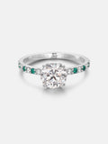 2CT Moissanite Engagement Ring With Side Diamond