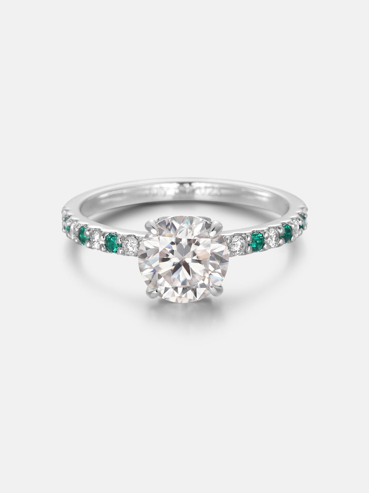 2CT Moissanite Engagement Ring With Side Diamond