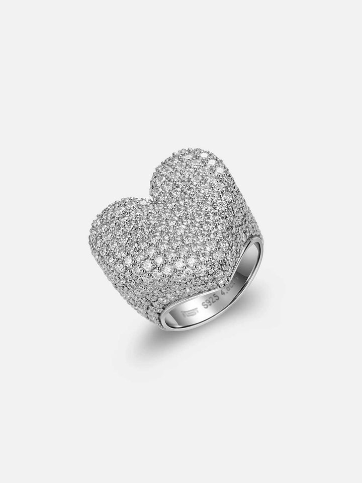 Made To Order Moissanite Iced Heart Shape Ring
