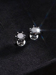 Certified Black Moissanite Stud Earrings-2.00CT Total