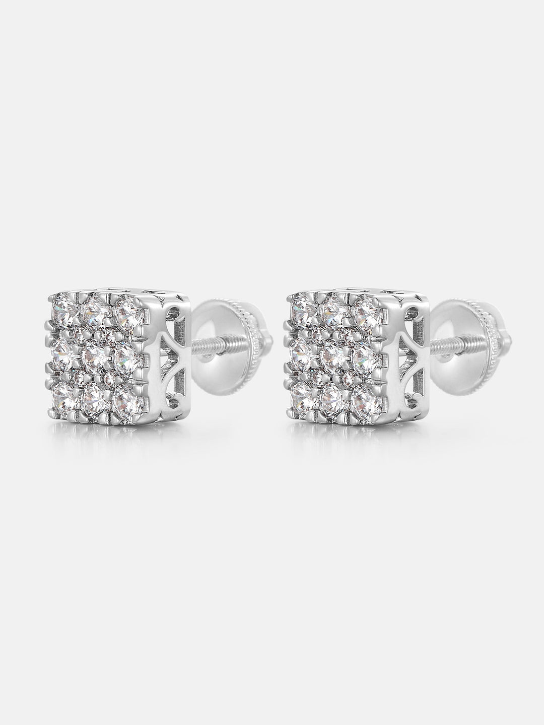 Square Mosaic Set Moissanite Earrings