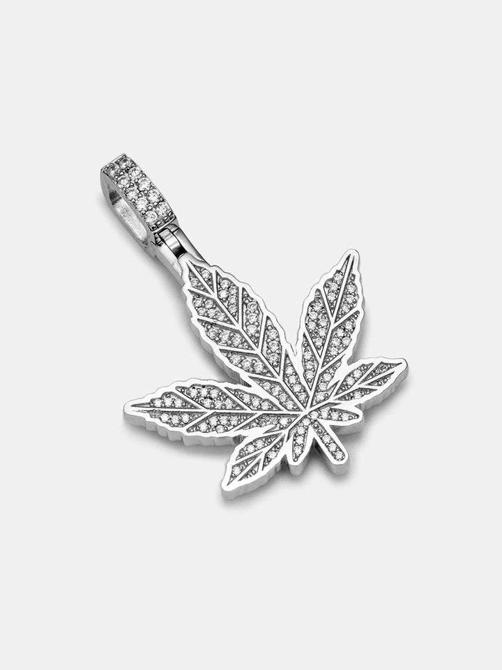 Made To Orde S925 Moissanite Cannabis Leaf Pendant