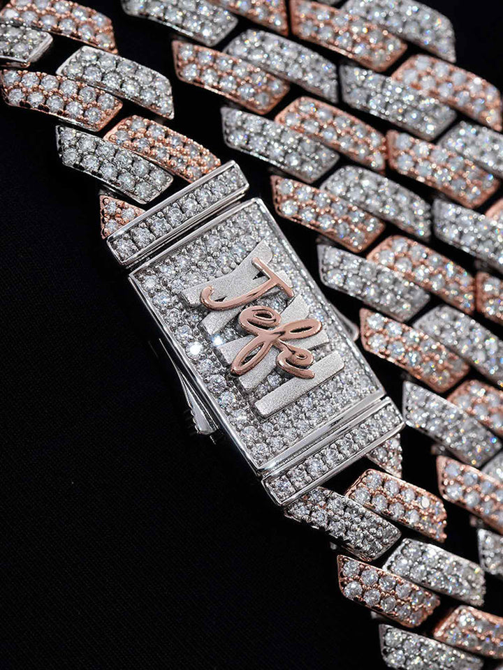 S925 Moissanite Prong Cuban Bracelet