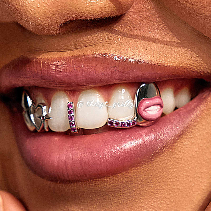Star & Lip On Cap Grillz
