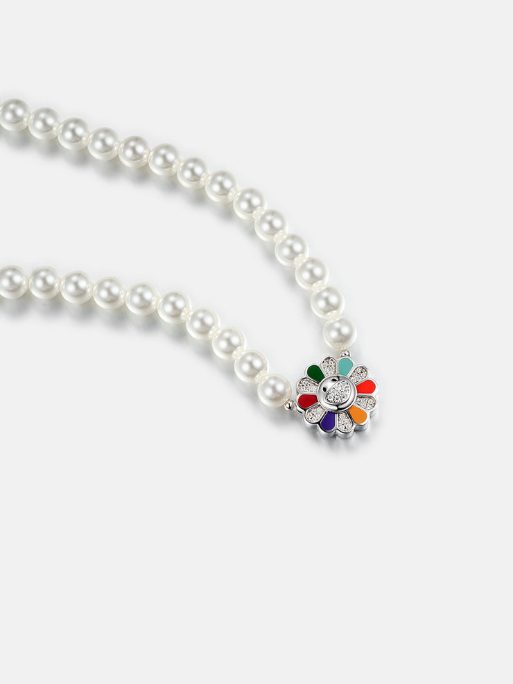 S925 Moissanite Sunflower Pearl Chain