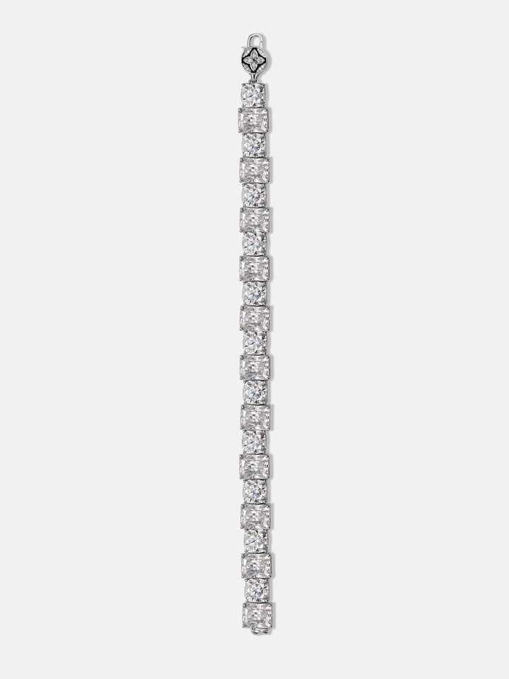 11MM Round & Baguette Moissanite Tennis Bracelet Or Chain