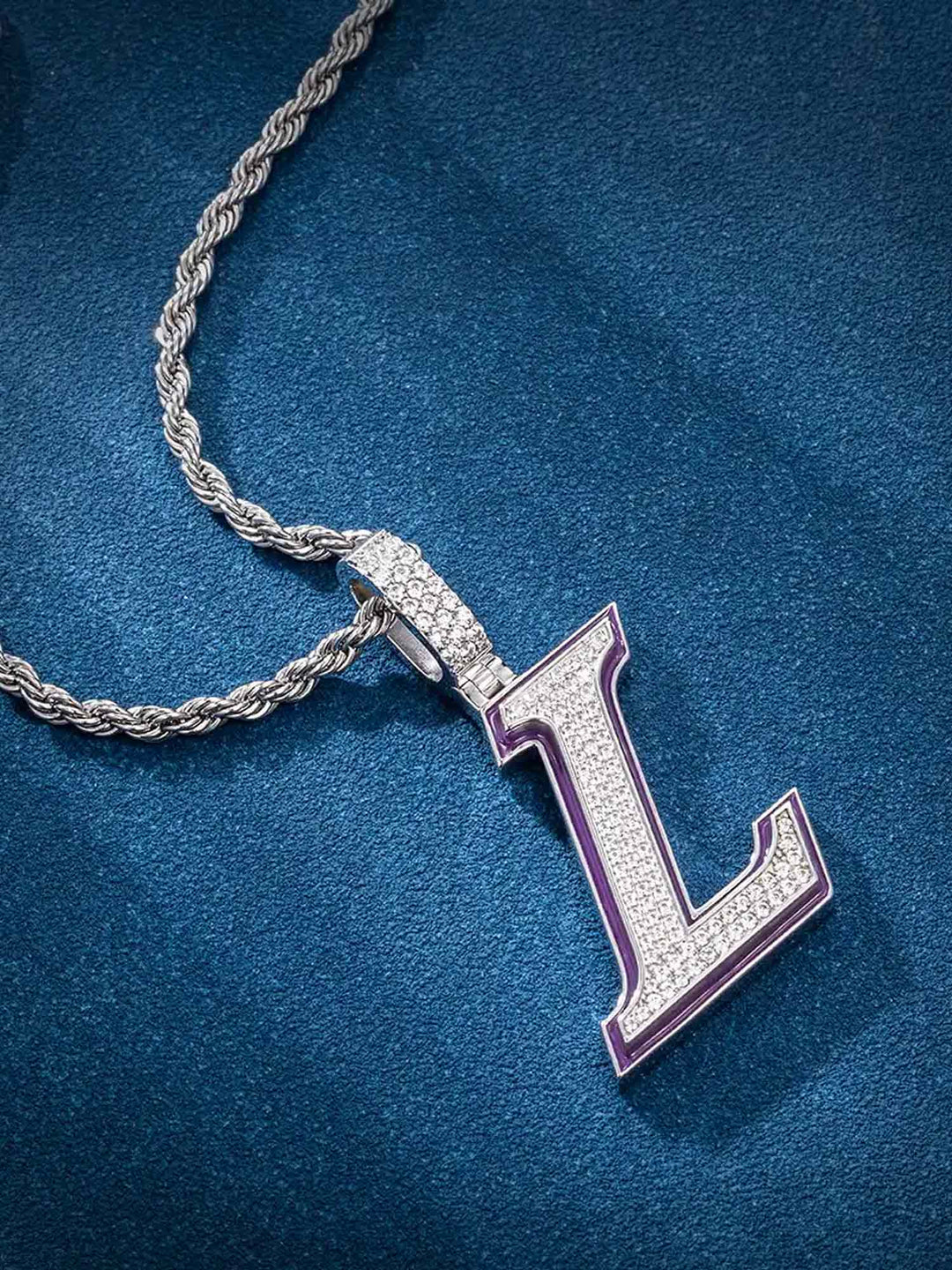 Custom Made L Moissanite Pendant