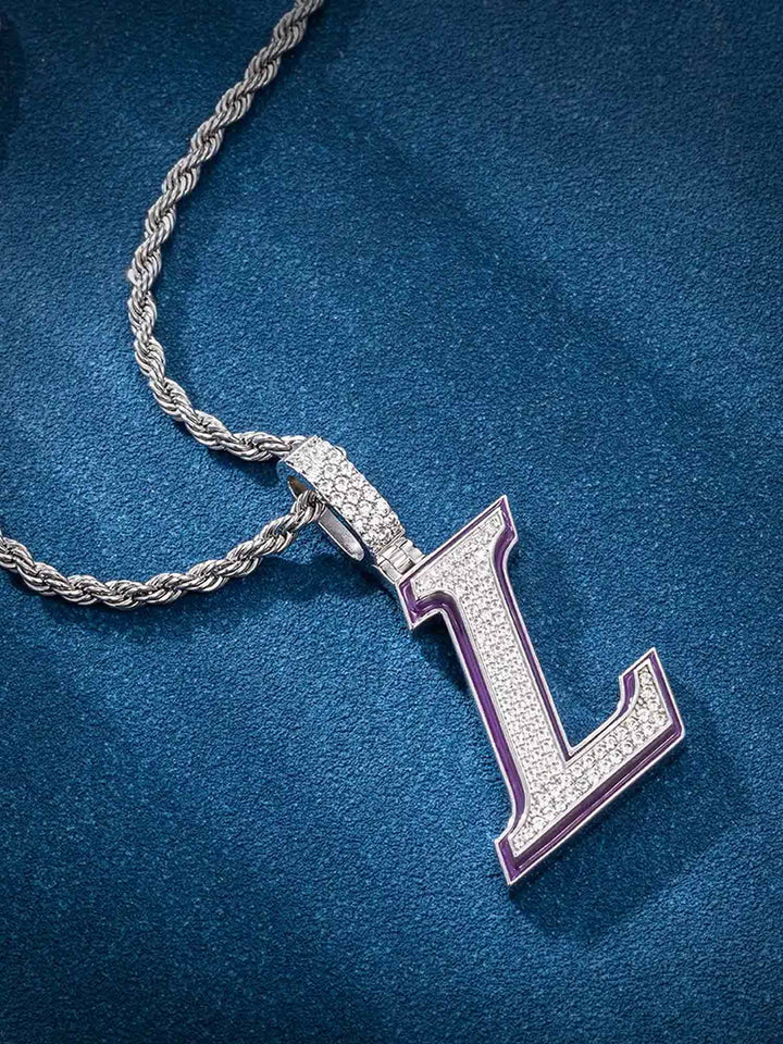 Custom Made L Moissanite Pendant
