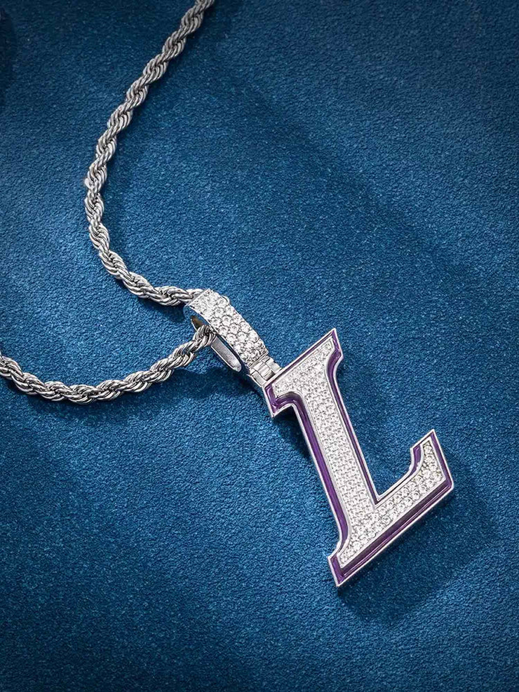 Custom Made L Moissanite Pendant