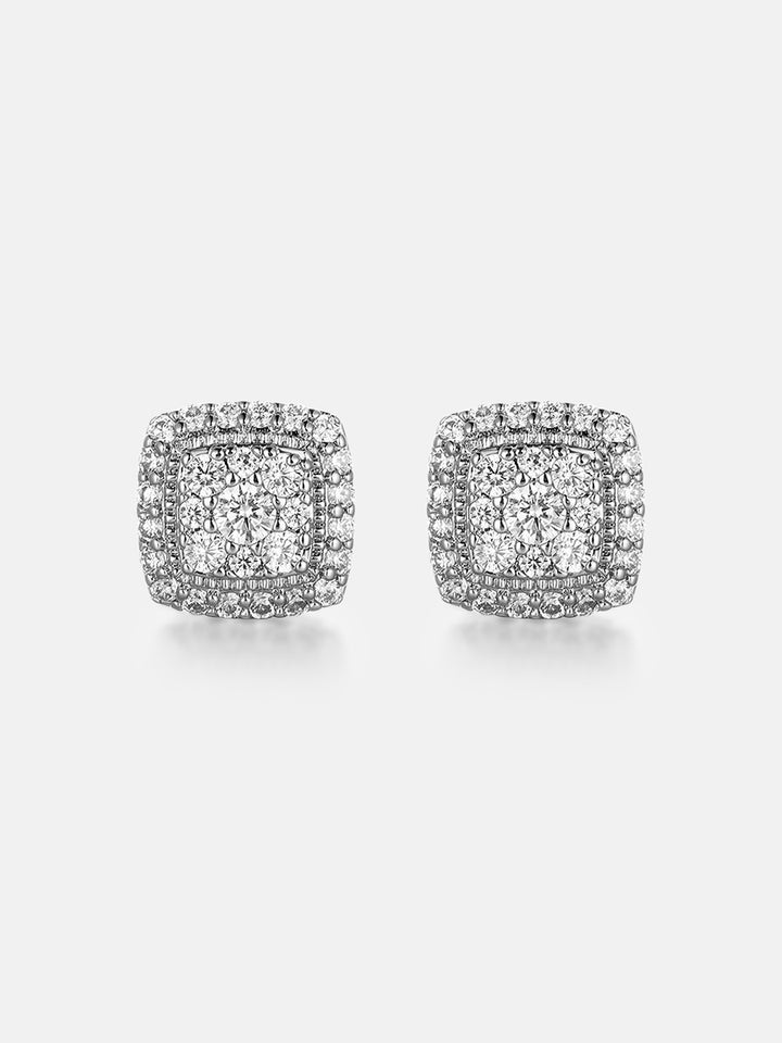 Moissanite Square Cluster Stud Earrings