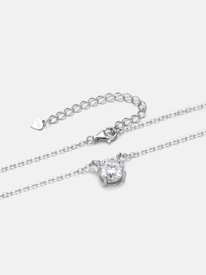 2ct Moissanite Solitaire Adjustable Necklace