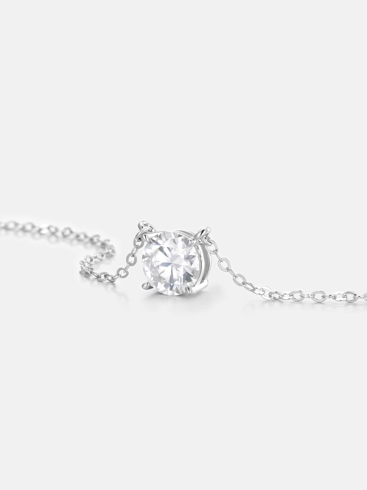 2ct Moissanite Solitaire Adjustable Necklace