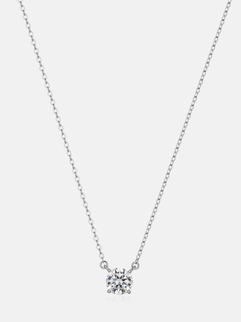 2ct Moissanite Solitaire Adjustable Necklace