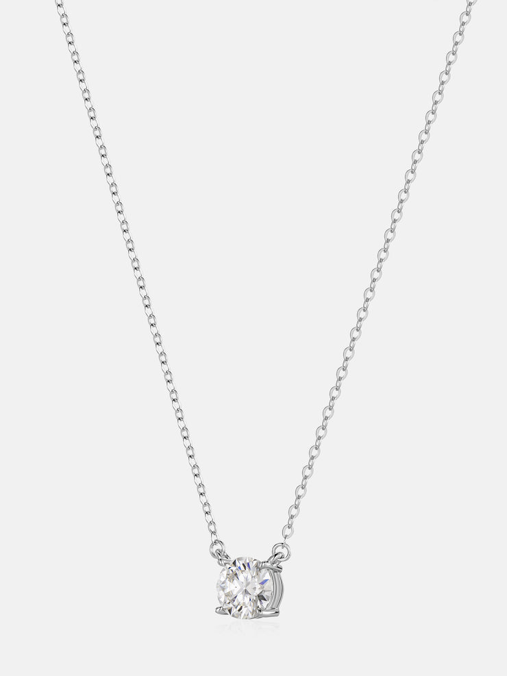 2ct Moissanite Solitaire Adjustable Necklace