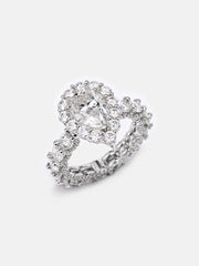 2CT Solitaire Pear Cut Moissanite Eternity Ring