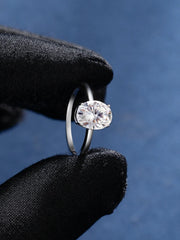 2CTW Moissanite Oval Cut Engagement Ring