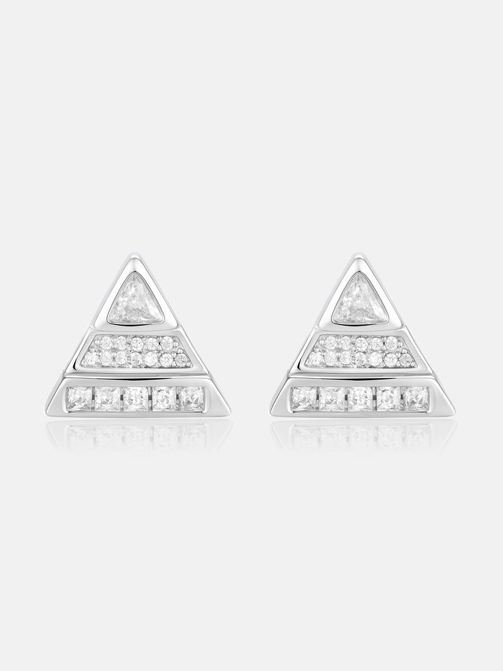 3-Tier Triangle Moissanite Stud Earrings