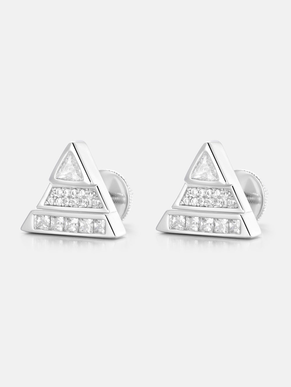3-Tier Triangle Moissanite Stud Earrings