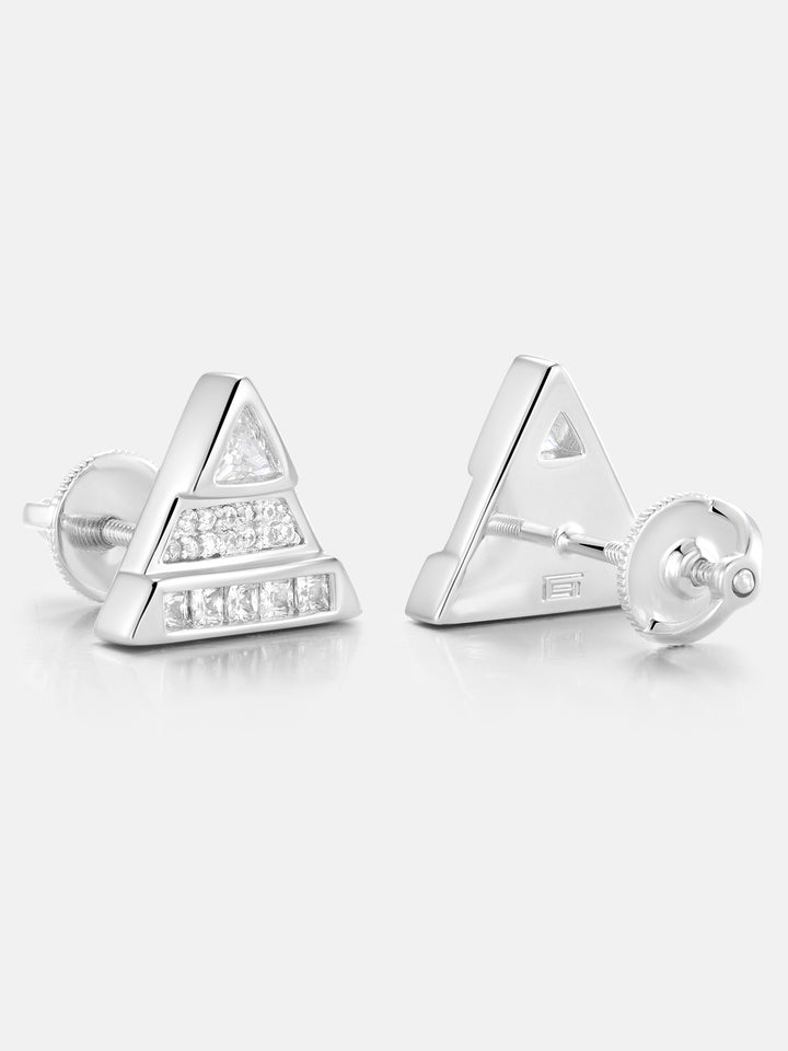3-Tier Triangle Moissanite Stud Earrings